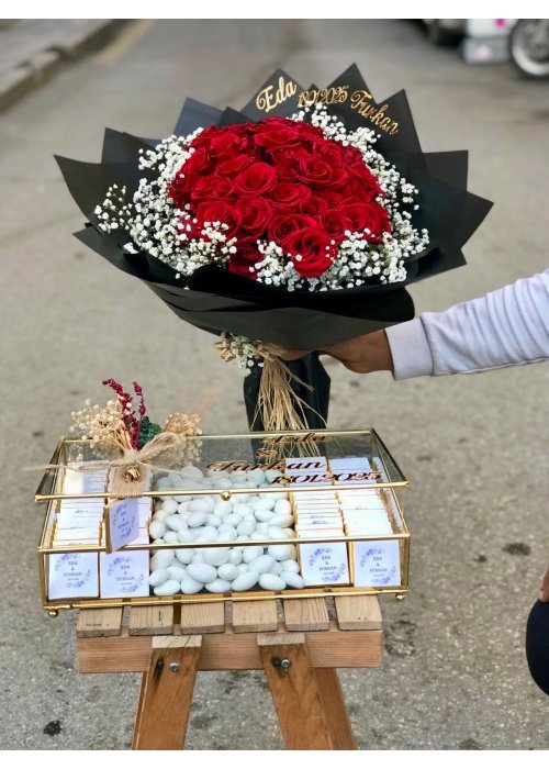 KIZ İSTEME BUKETİ & ÇİKOLATA TEPSİSİ